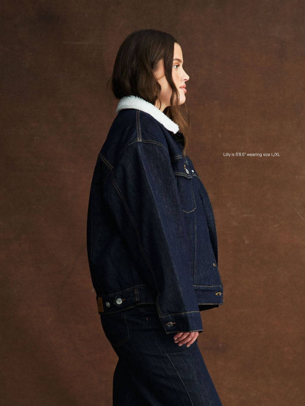 Oversized Sherpa Lined Denim Jacket