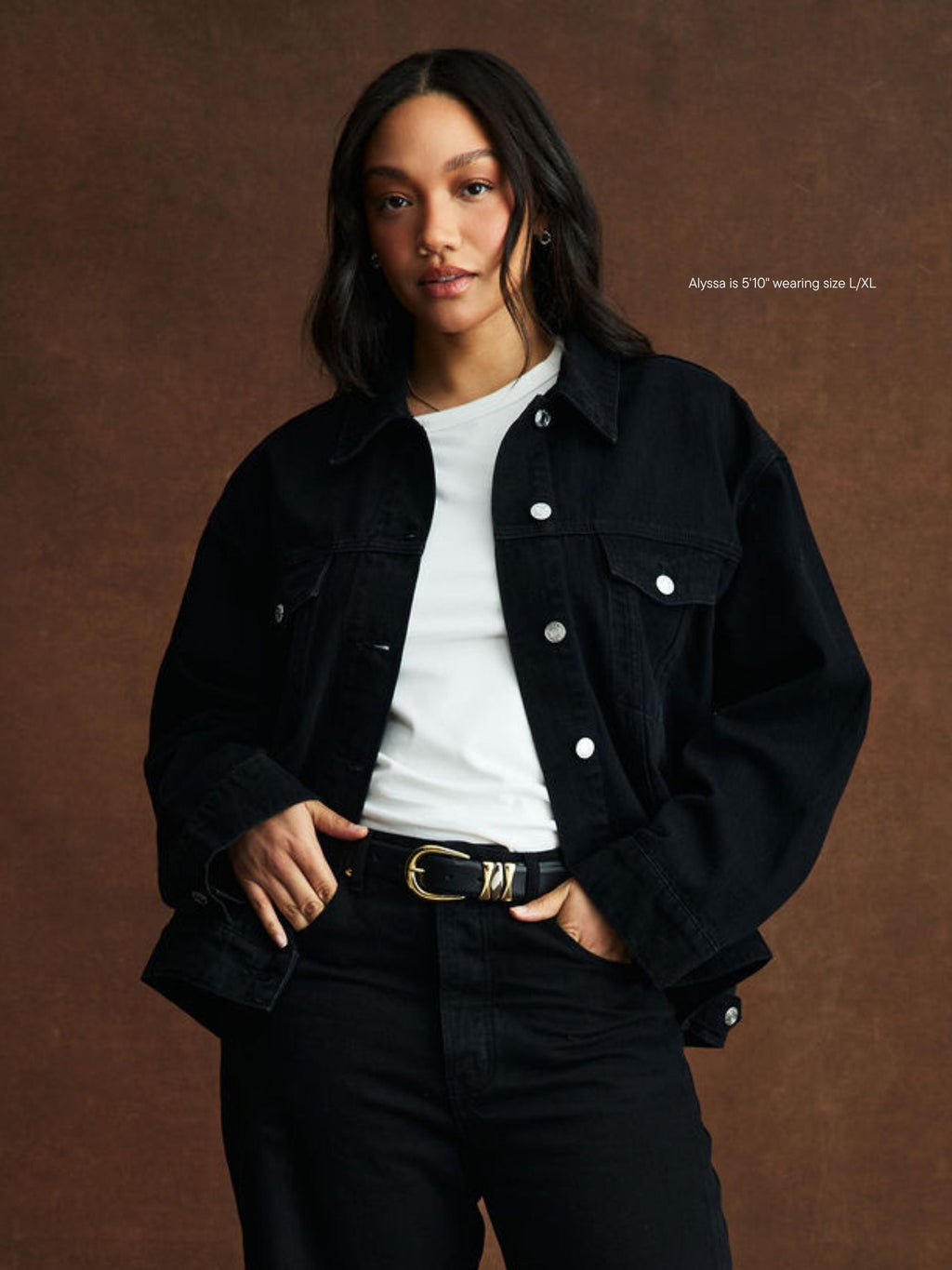 Oversized Denim Jacket - Black