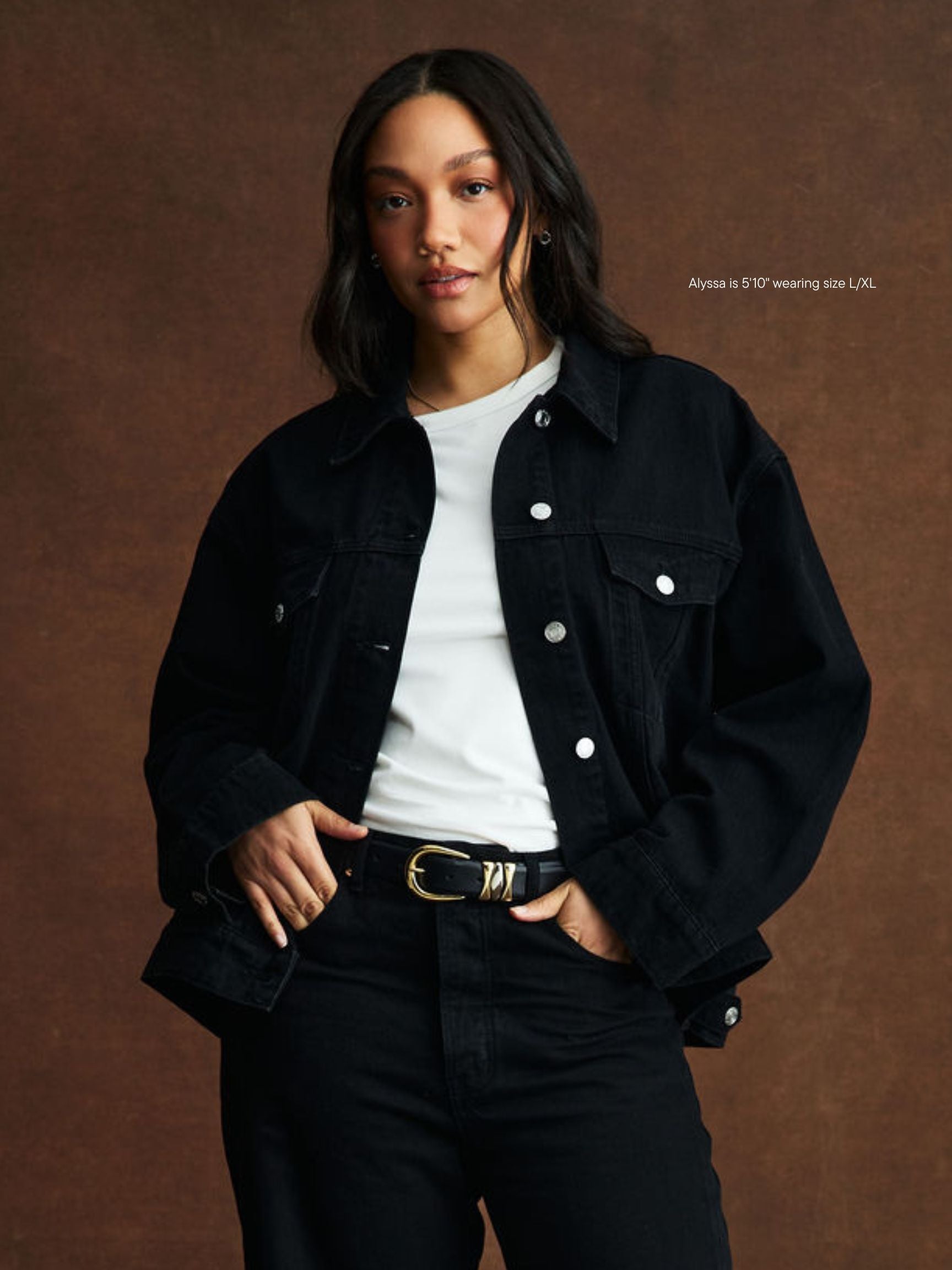 Oversized Denim Jacket - Black
