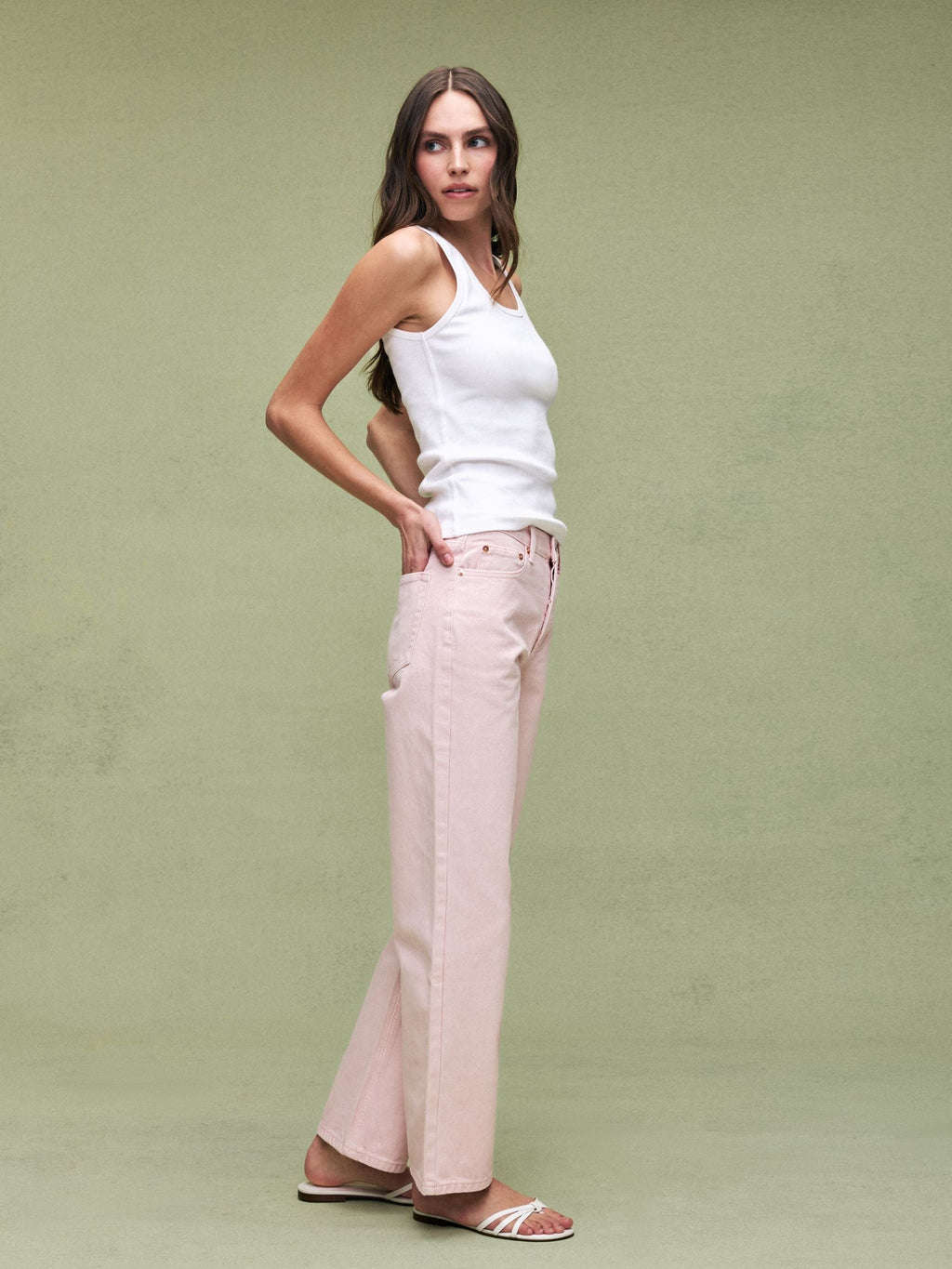 Classic Straight Jeans - Pink