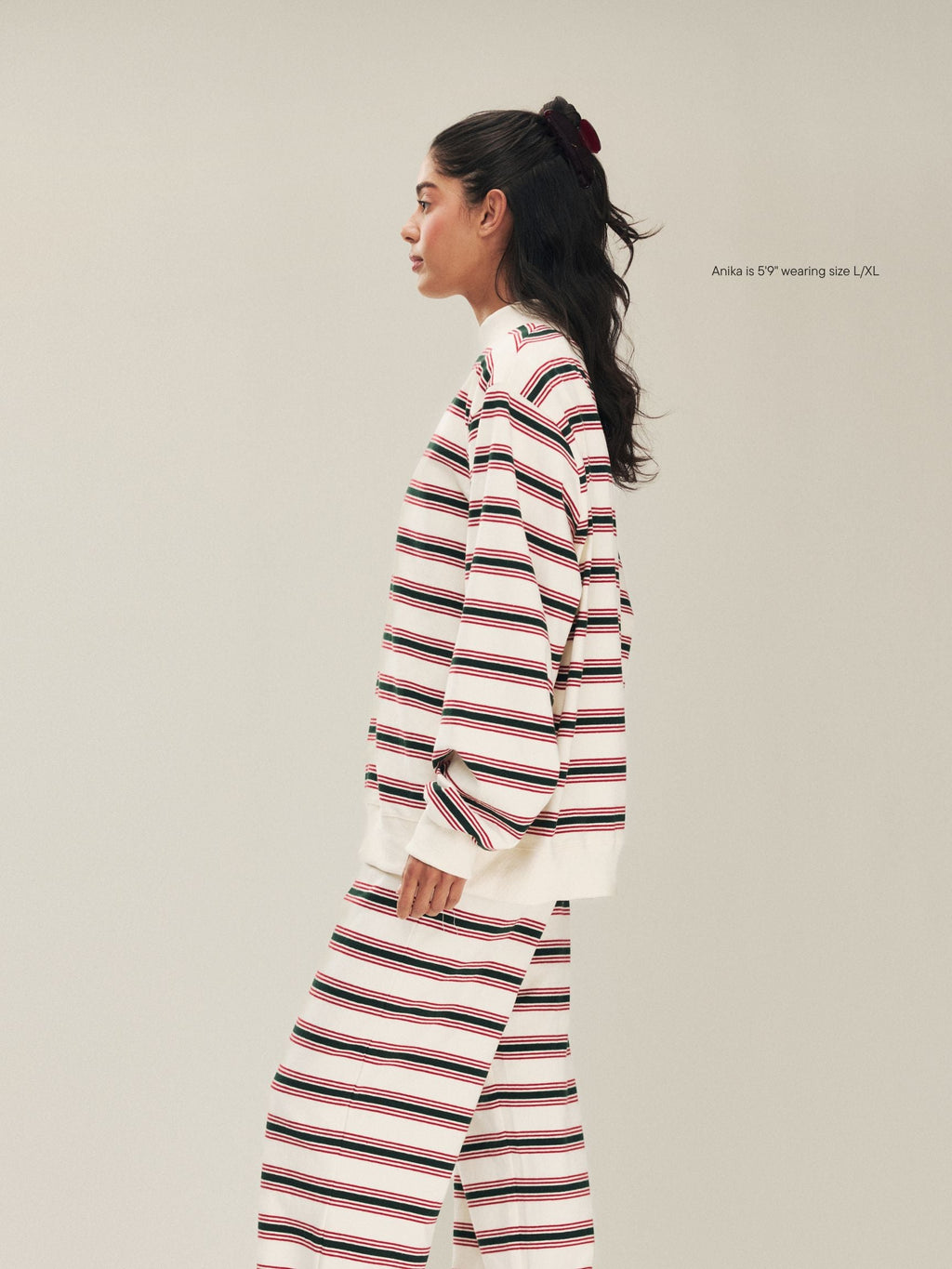 Holiday Striped Mockneck Pullover