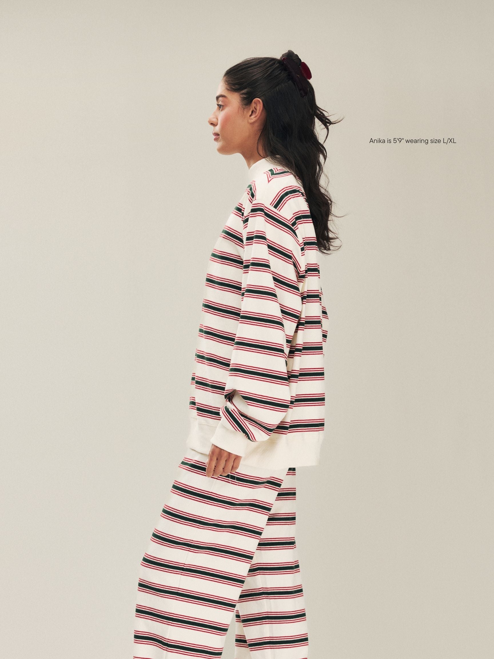Holiday Striped Mockneck Pullover