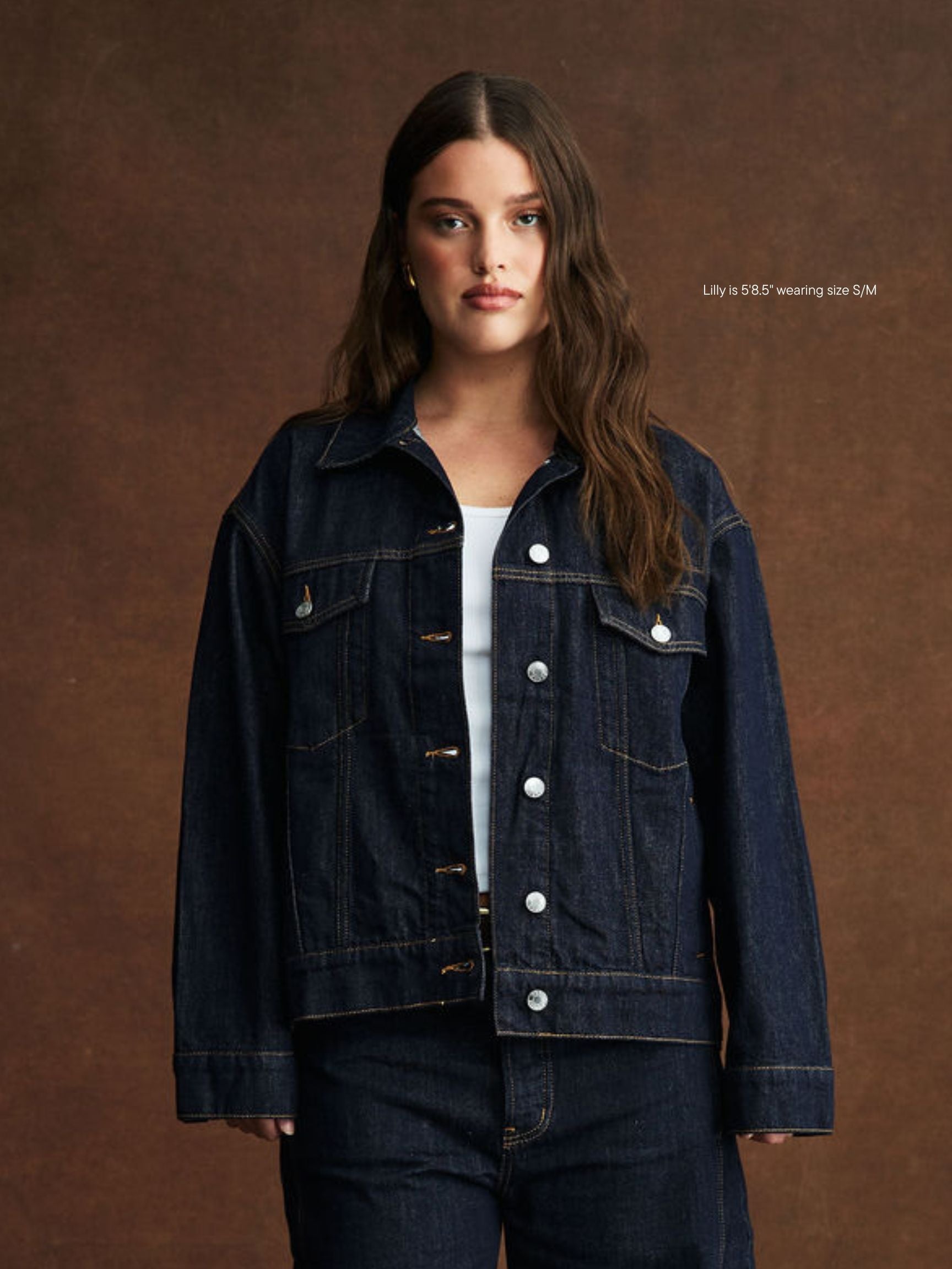 Oversized Denim Jacket - Dark Wash