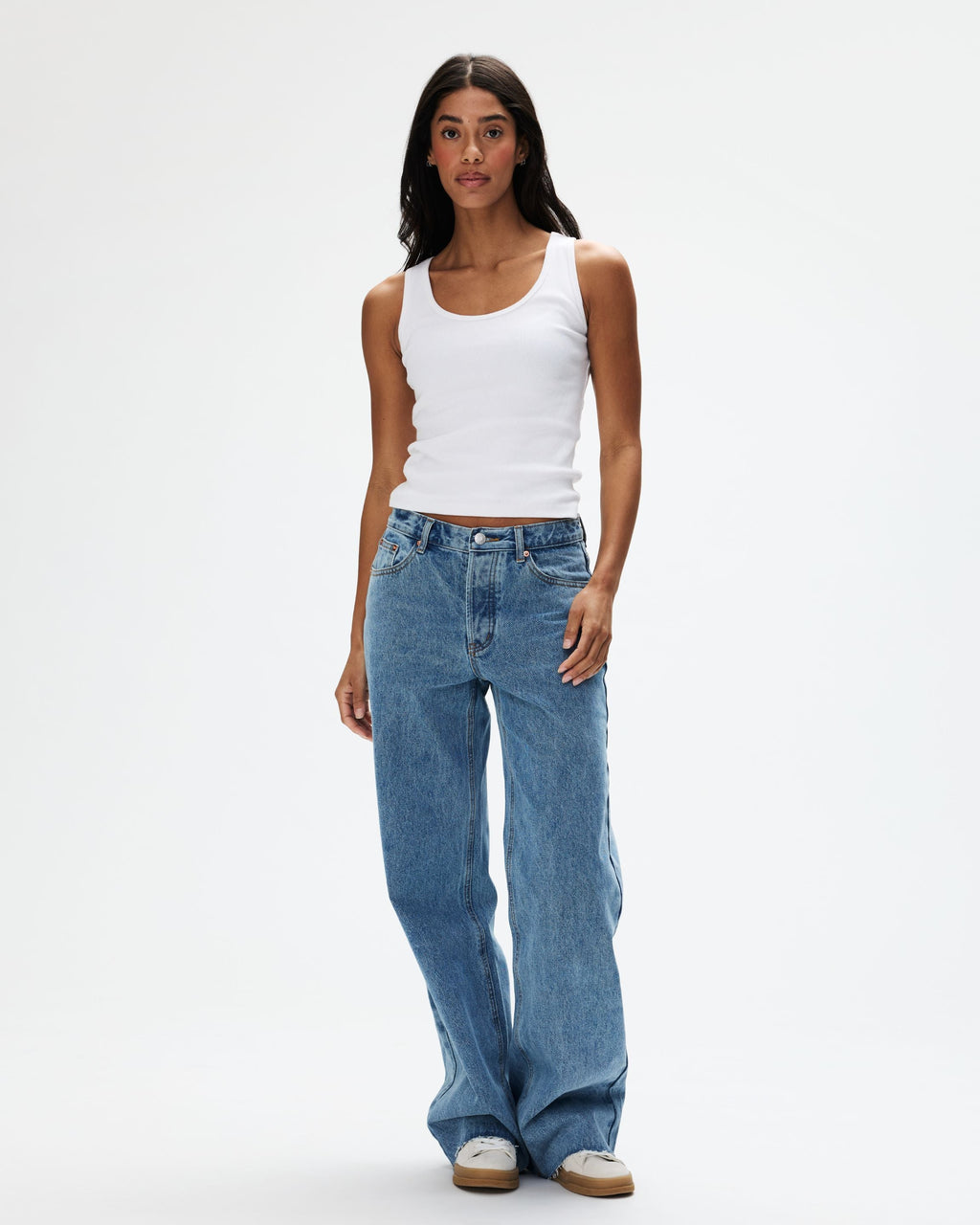 Low Rise Baggy Jeans - Vintage Wash