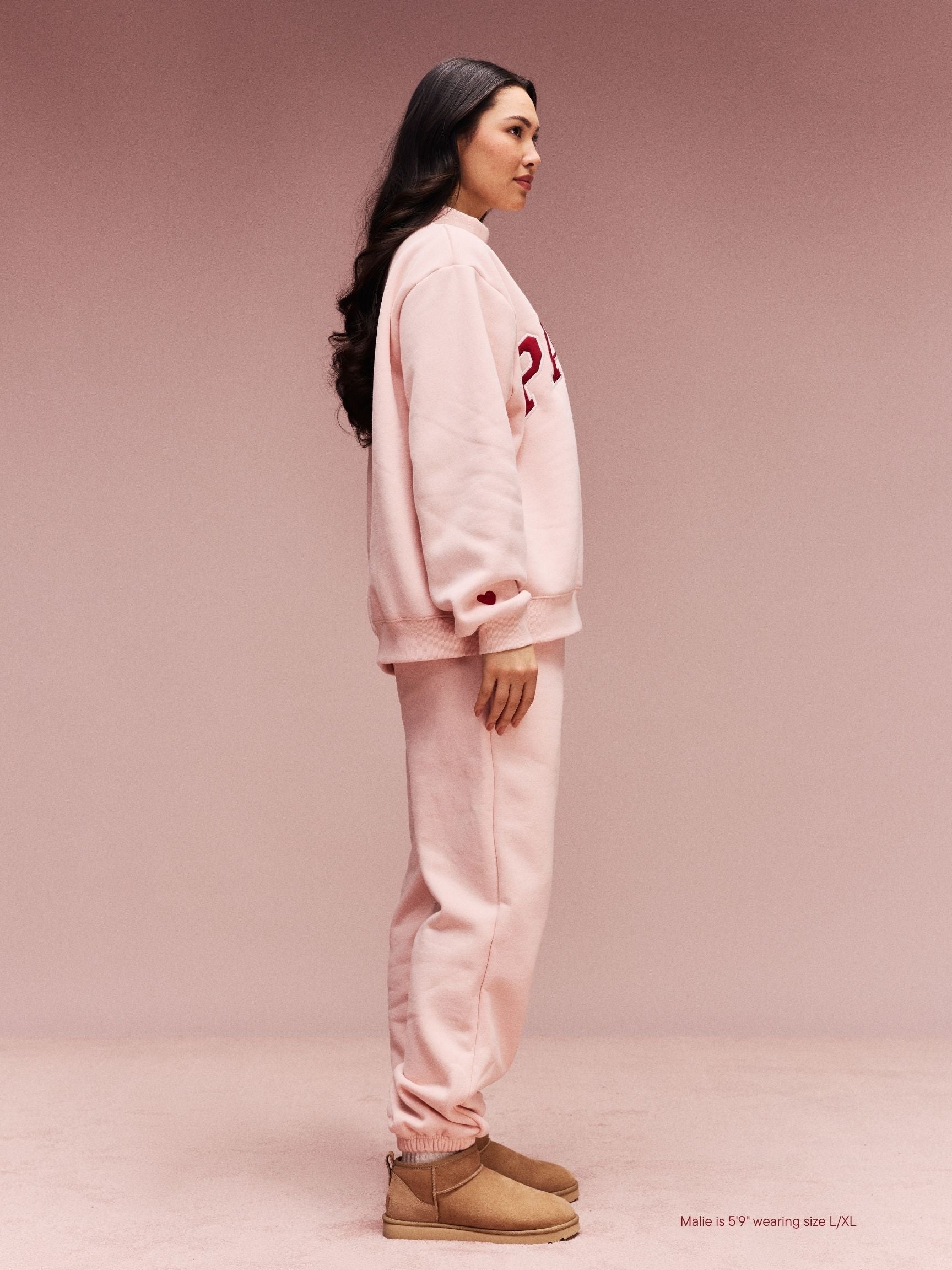 Preorder Valentine's Varsity Mockneck - Peony + Crimson