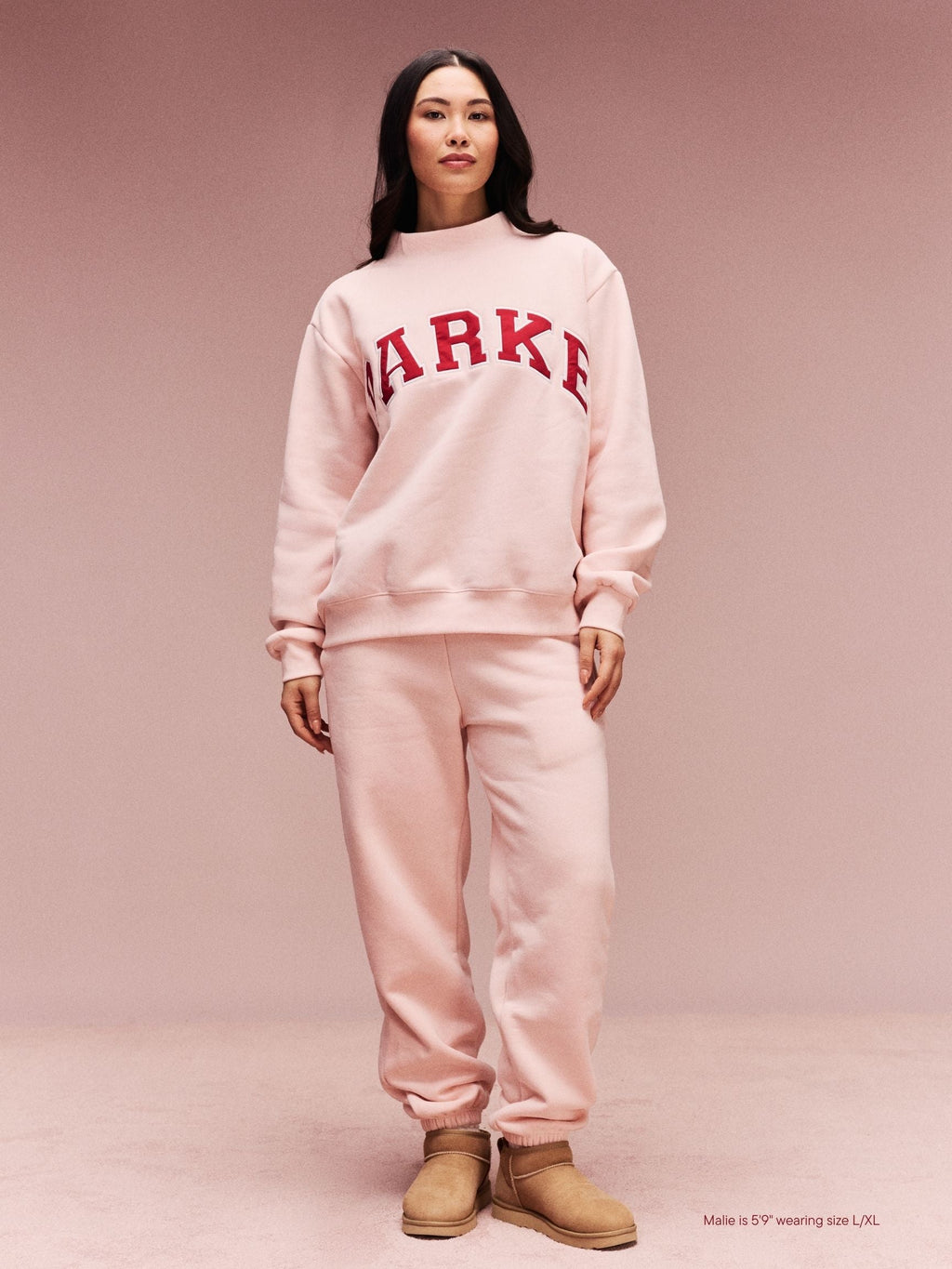 Preorder Valentine's Varsity Mockneck - Peony + Crimson