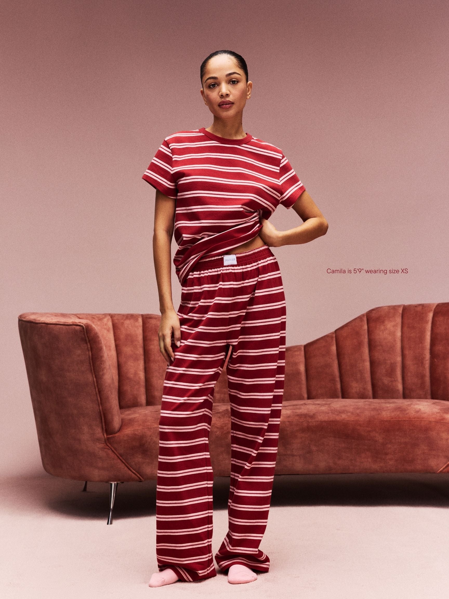 Preorder Striped Cotton Boxer Pants - Amour Stripe