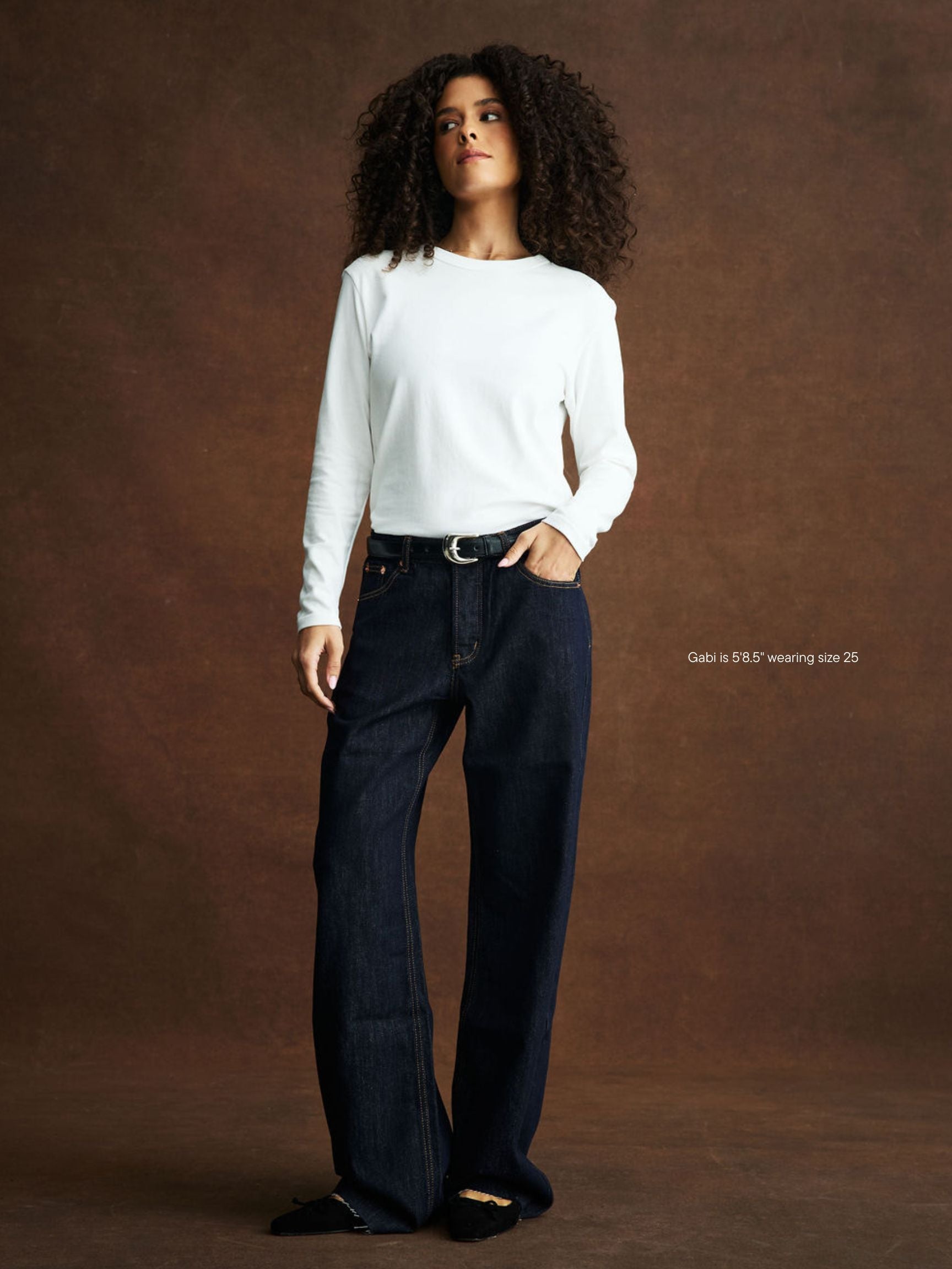 Low Rise Baggy Jeans - Dark Wash