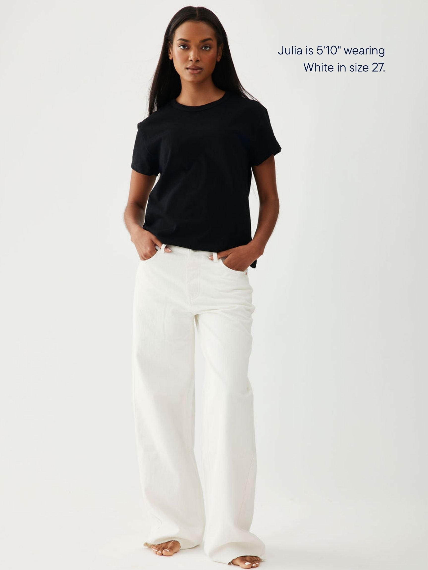 Low Rise Baggy Jeans - White