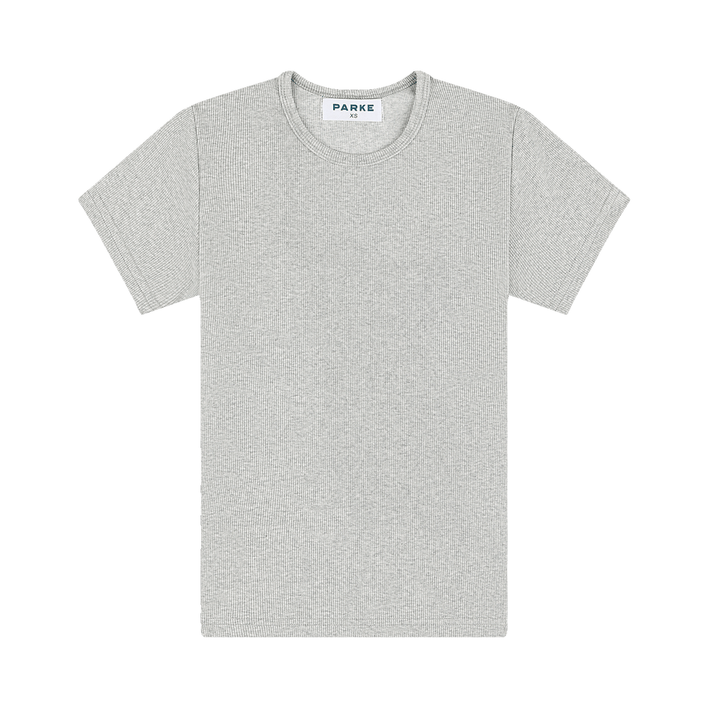 Ribbed Short Sleeve T-Shirt - Grey