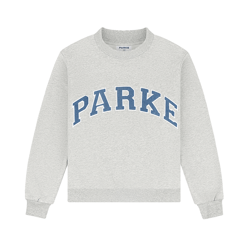 Vintage Denim Varsity Mockneck - Classic Grey + Vintage Denim