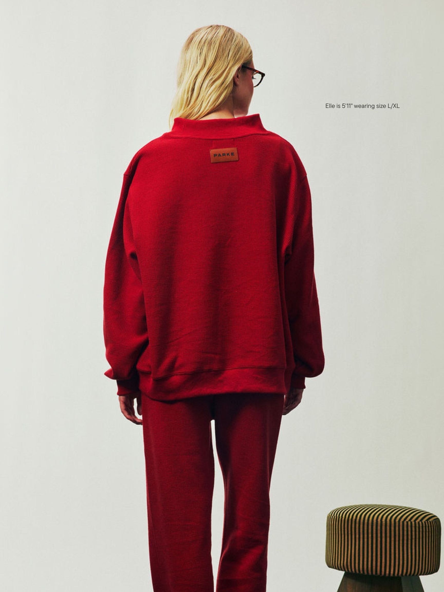 Holiday Waffle Mockneck Pullover