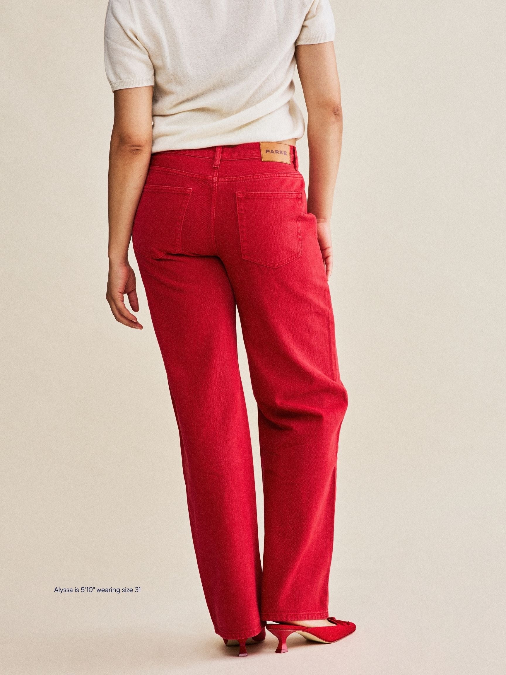 Classic Straight Jeans - Washed Red