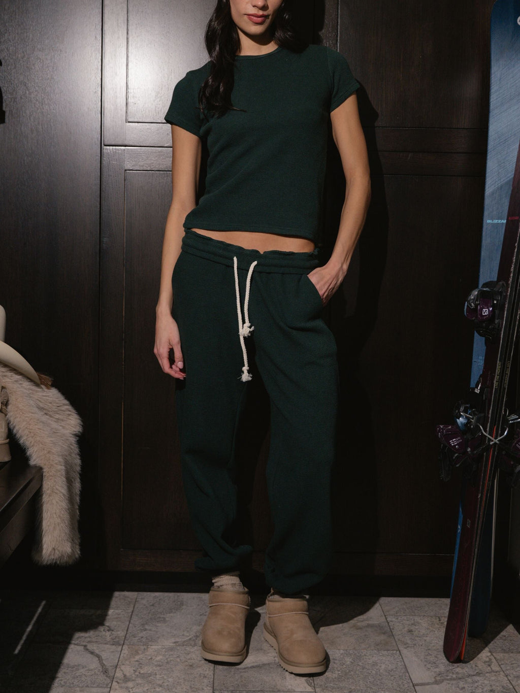 Waffle Unisex Pants - Forest