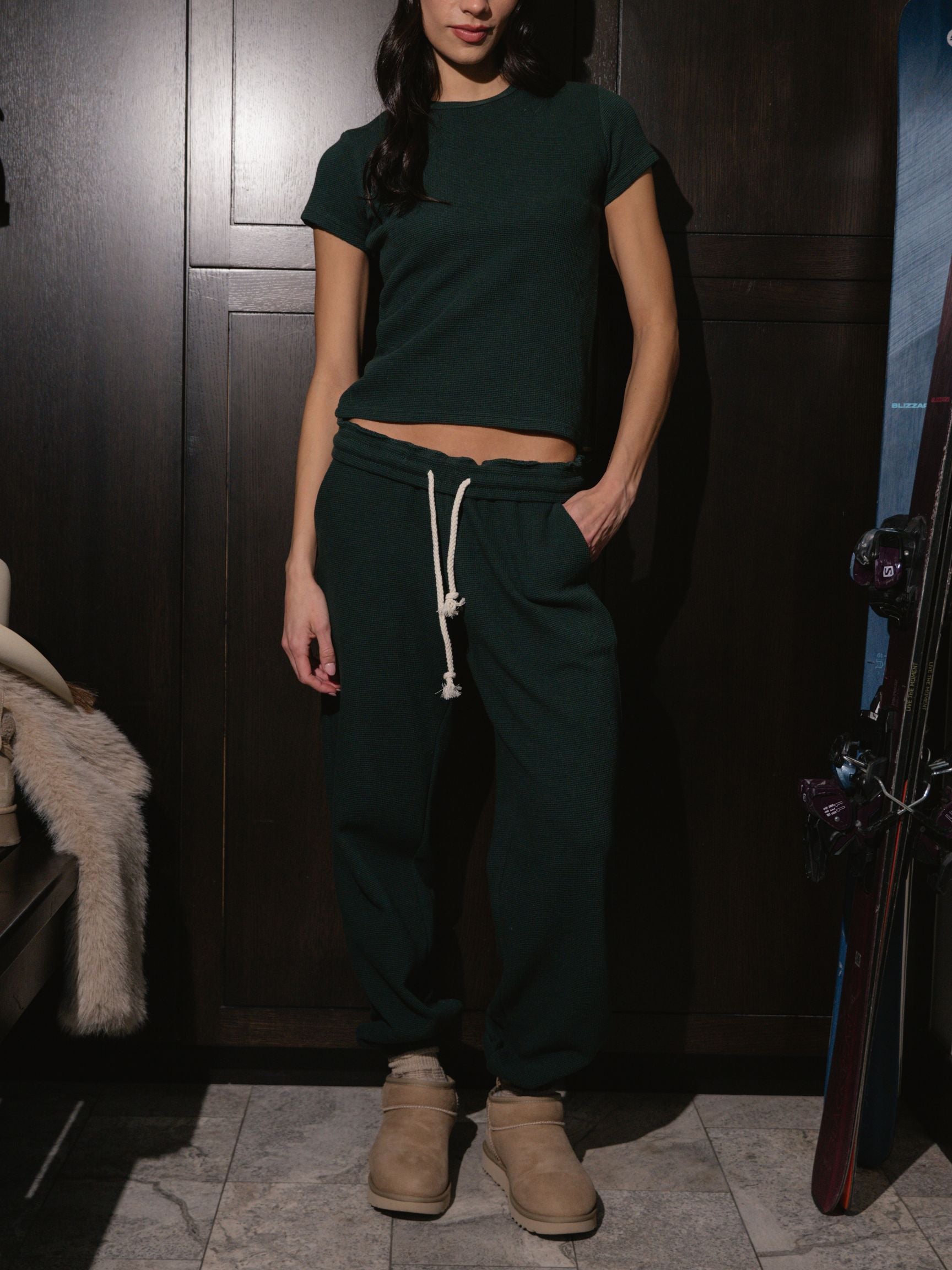 Waffle Unisex Pants - Forest