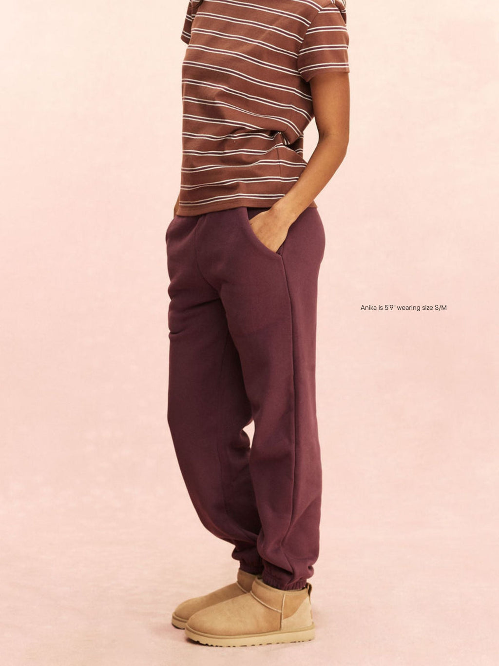 Drawstring Unisex Sweatpants - Eggplant