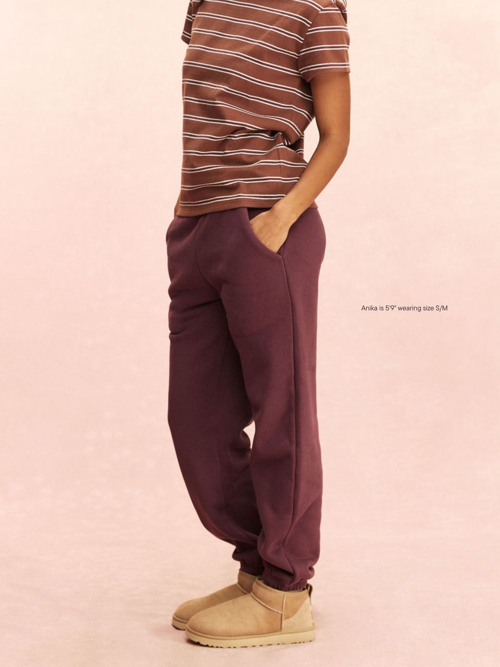 Drawstring Unisex Sweatpants - Eggplant