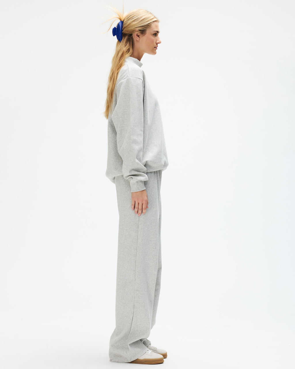 Ribbed Mockneck Pullover - Grey