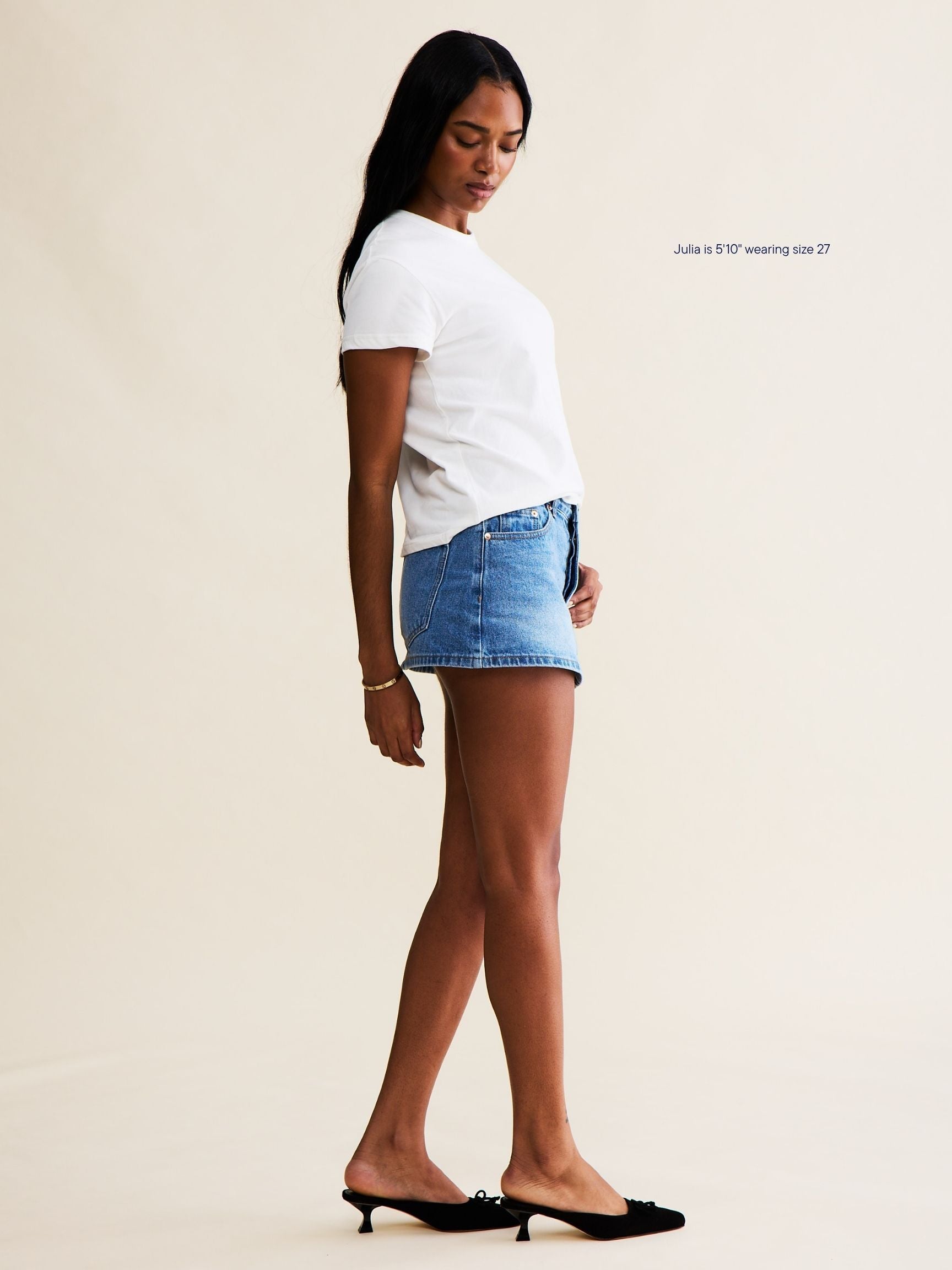 Finished Denim Mini Skirt