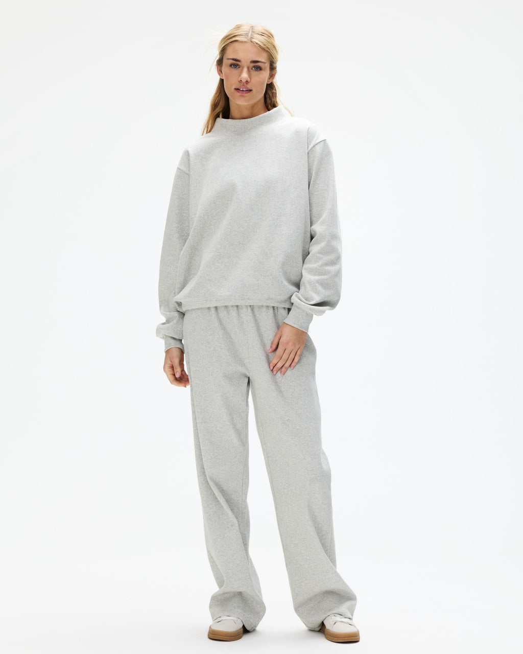 Ribbed Mockneck Pullover - Grey
