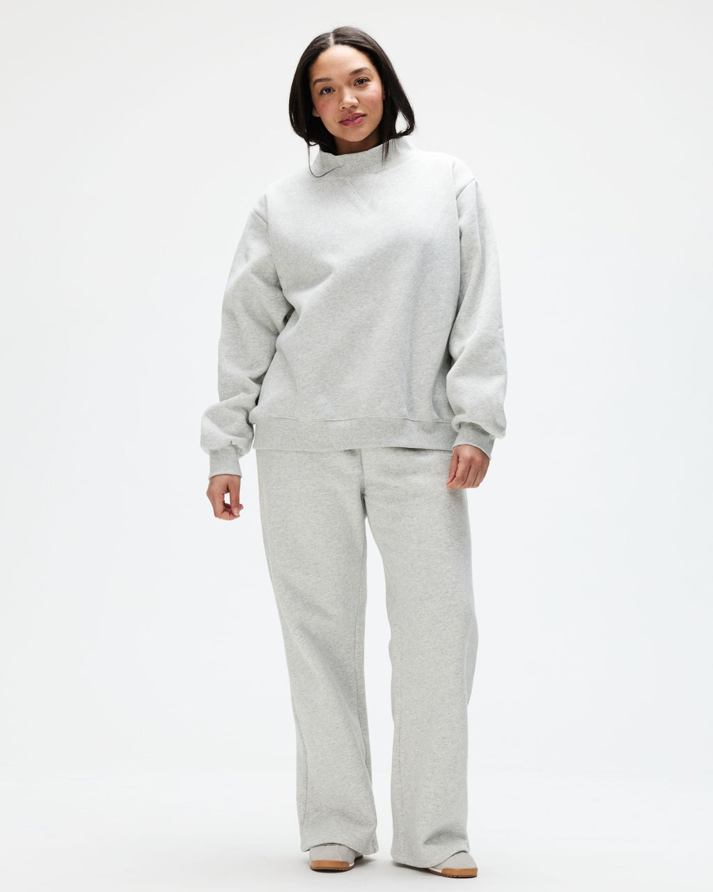 Classic Mockneck - Classic Grey + White