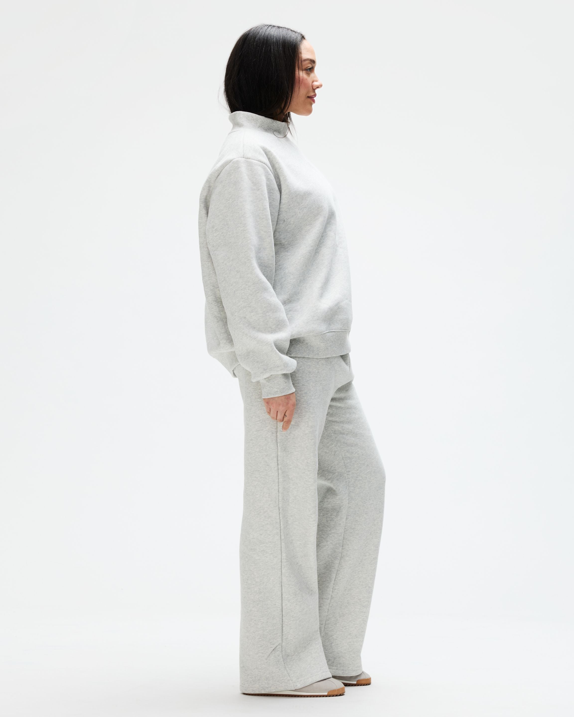 Classic Mockneck - Classic Grey + White