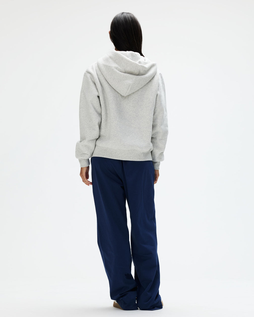 OG Varsity Zip Up Hoodie - Classic Grey + Denim