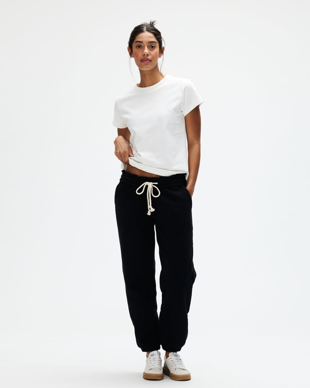 Drawstring Unisex Sweatpants - Black