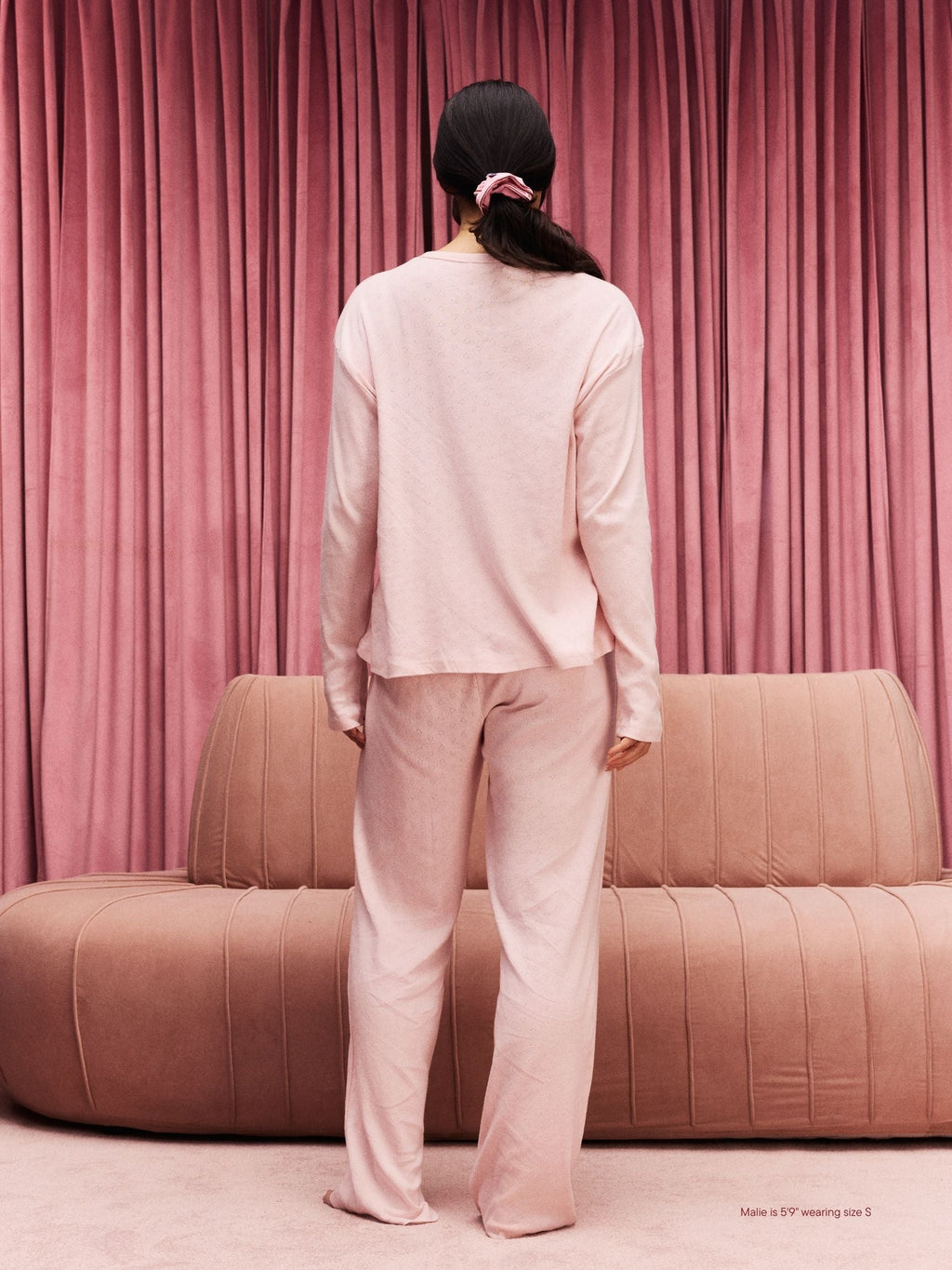 Heart Pointelle Boxer Pants - Peony