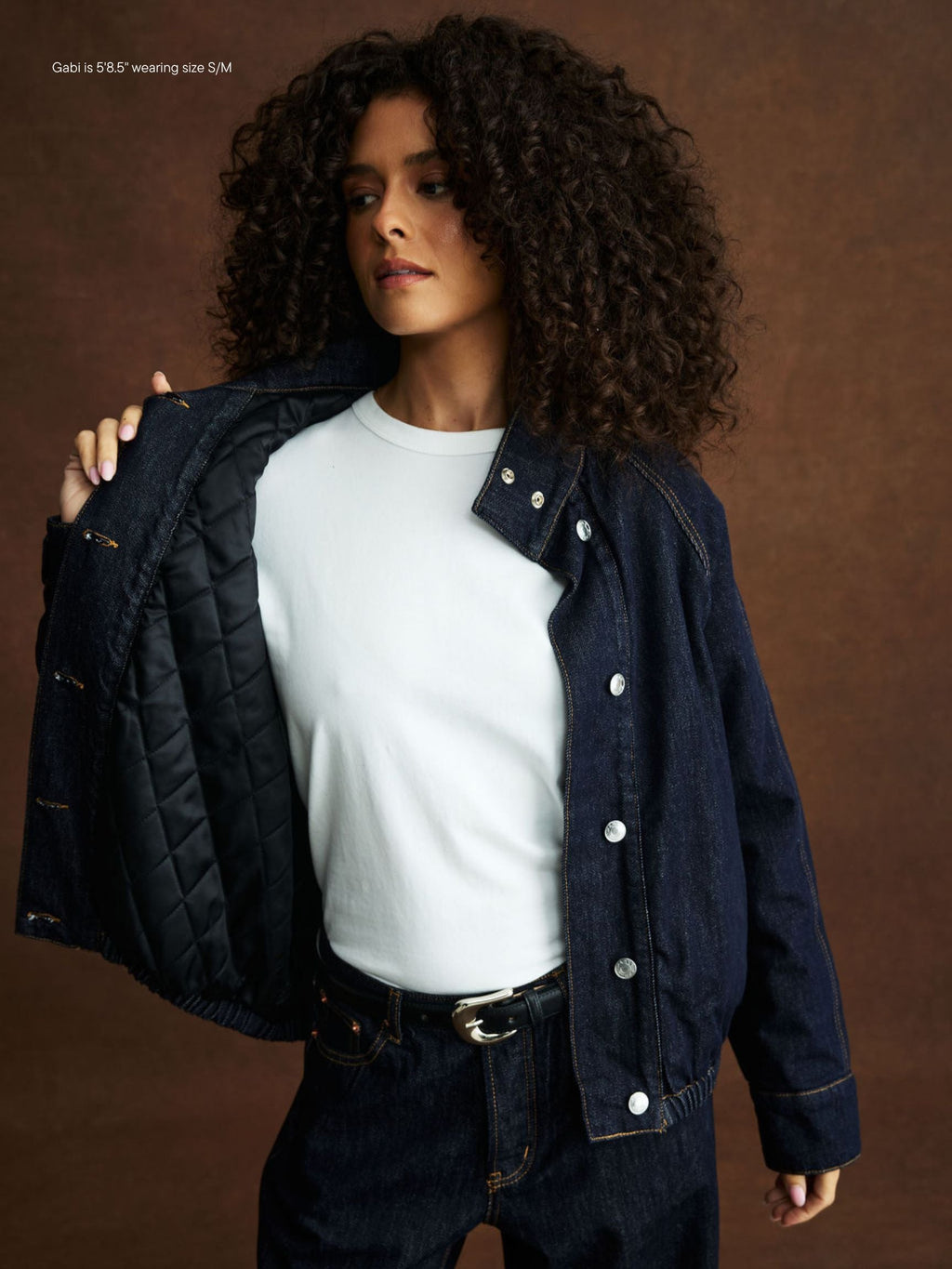 Lined Denim Bomber Jacket