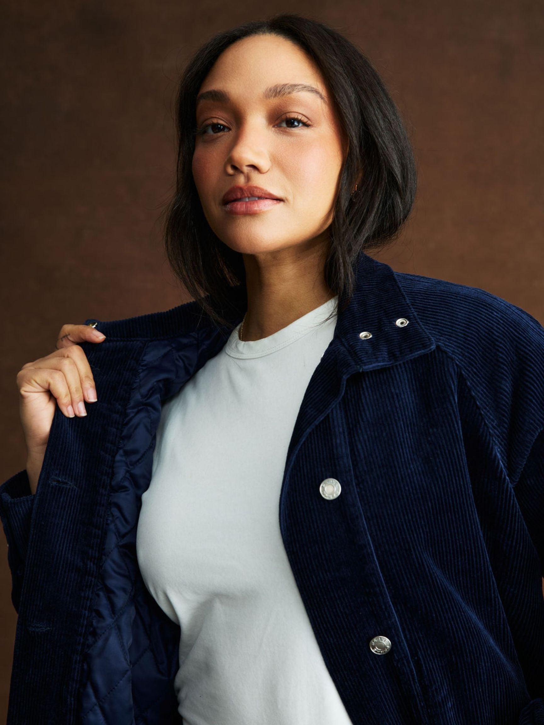 Lined Corduroy Bomber Jacket