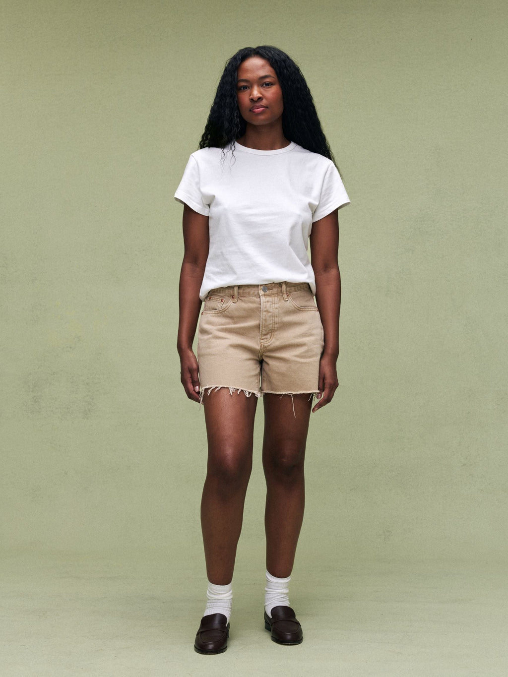 Long Baggy Shorts - Camel