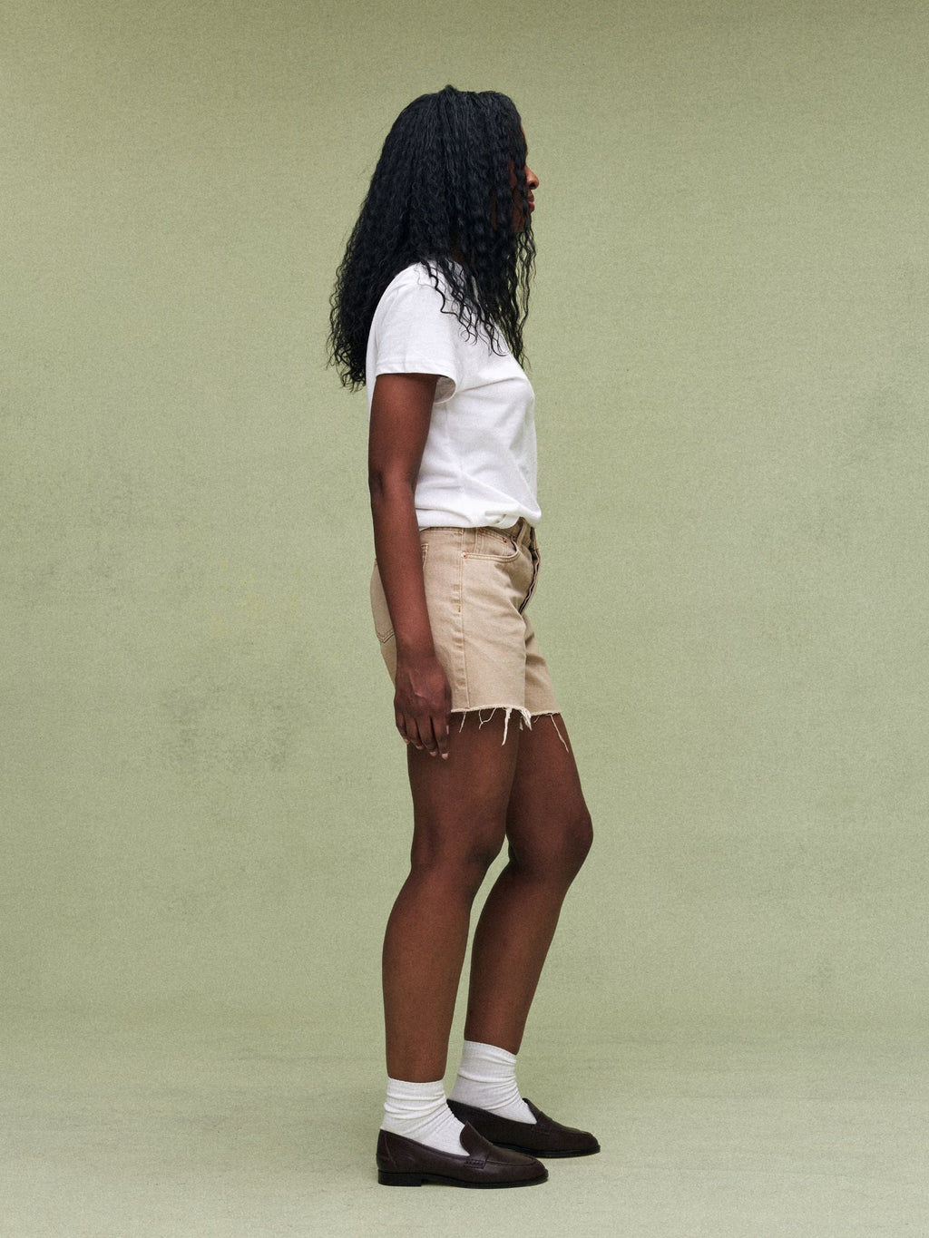 Long Baggy Shorts - Camel