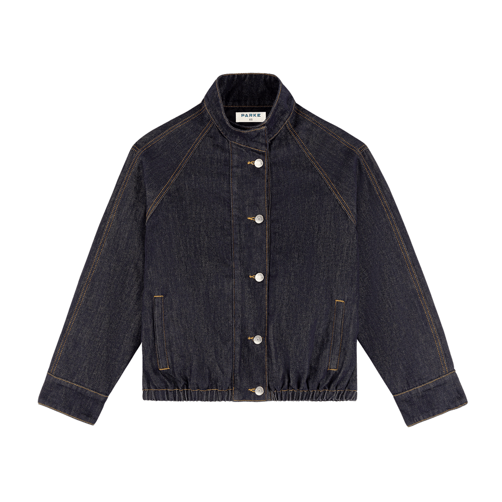 Lined Denim Bomber Jacket