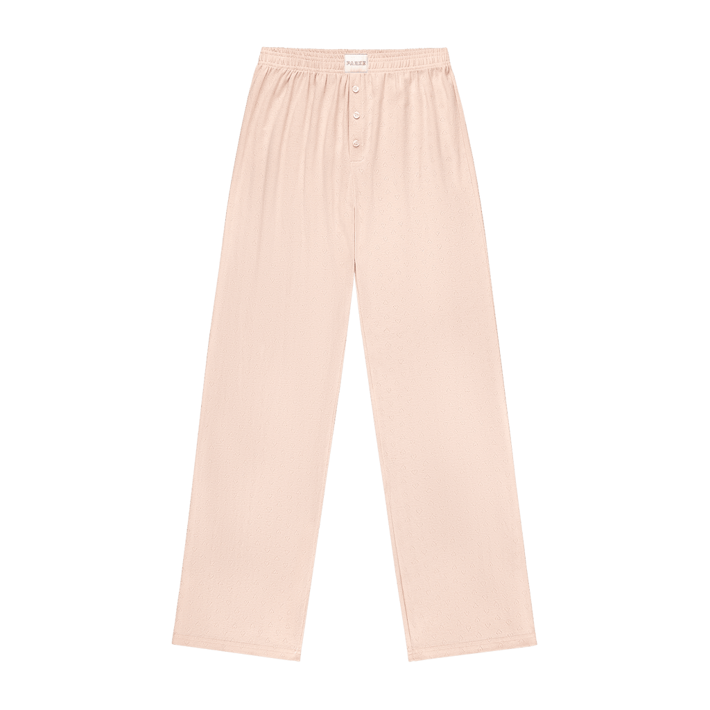 Heart Pointelle Boxer Pants - Peony