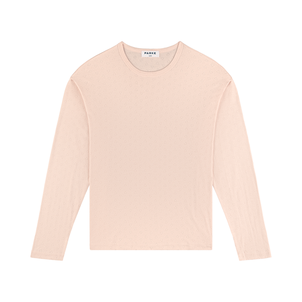 Heart Pointelle Long Sleeve - Peony