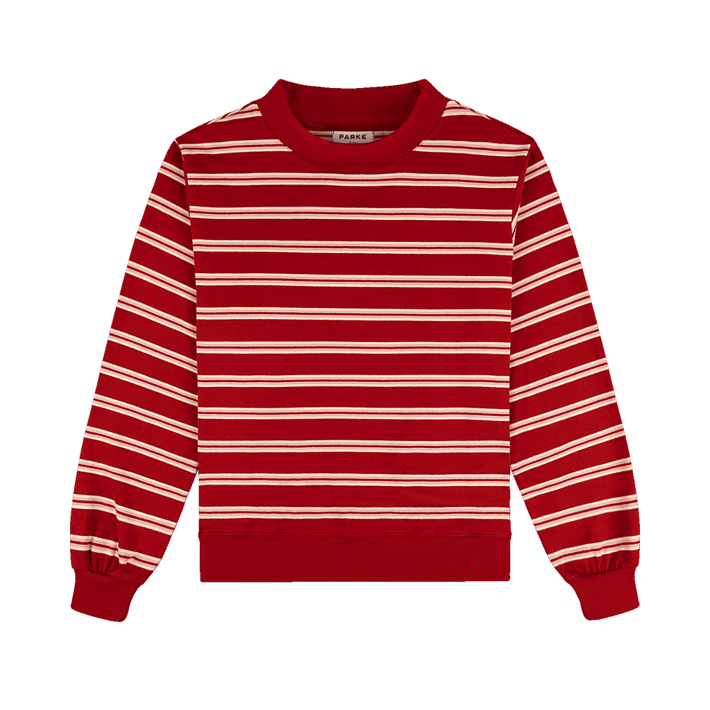 Preorder Striped Mockneck Pullover - Amour Stripe
