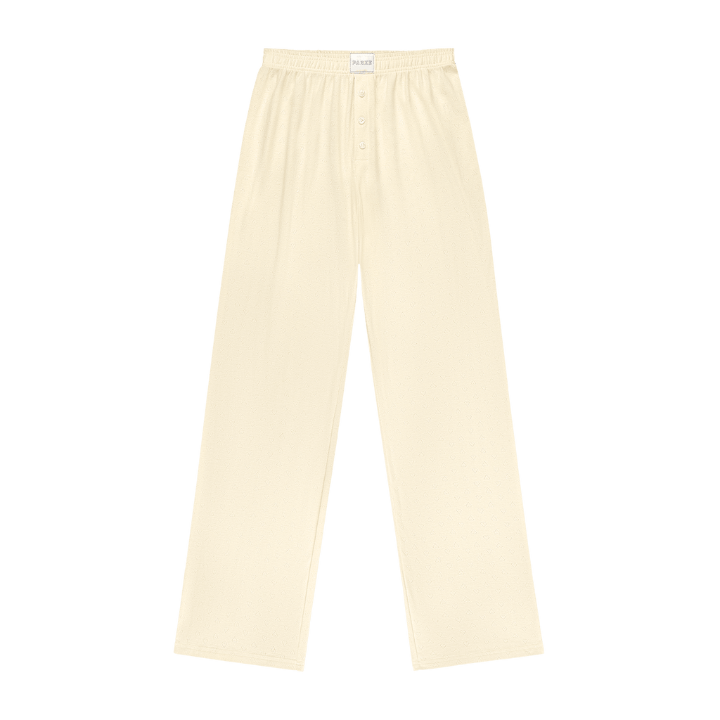 Heart Pointelle Boxer Pants - Cream
