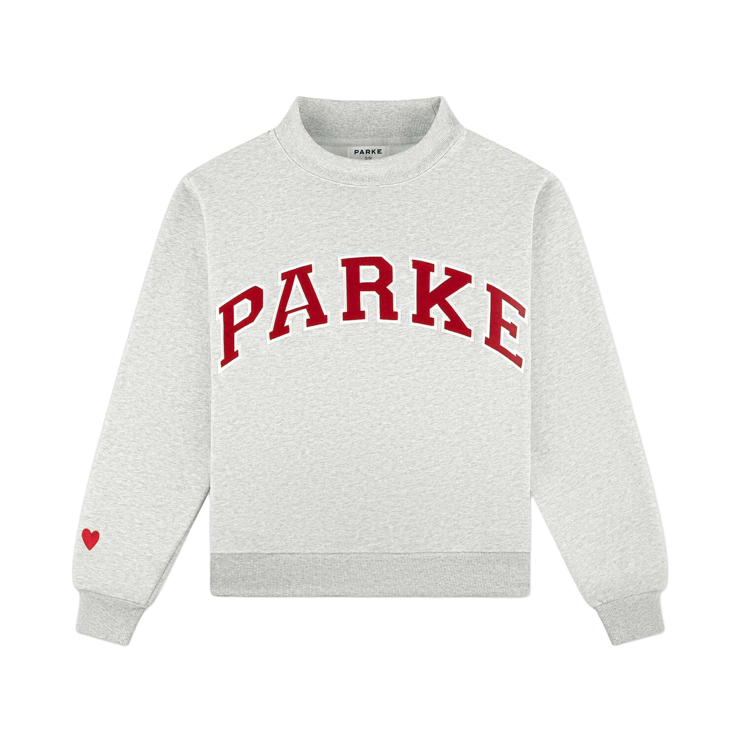 Preorder Valentine's Varsity Mockneck - Classic Grey + Crimson