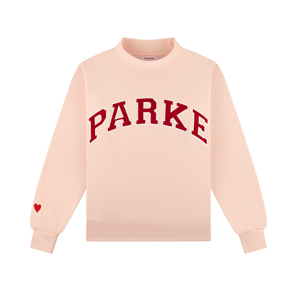 Preorder Valentine's Varsity Mockneck - Peony + Crimson