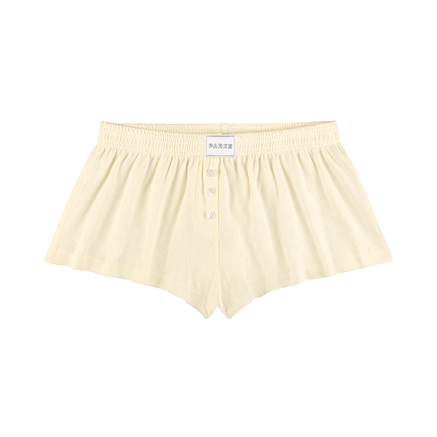 Heart Pointelle Boxer Shorts - Cream