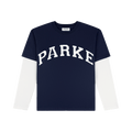 Layered Varsity Long Sleeve Shirt - Shadow