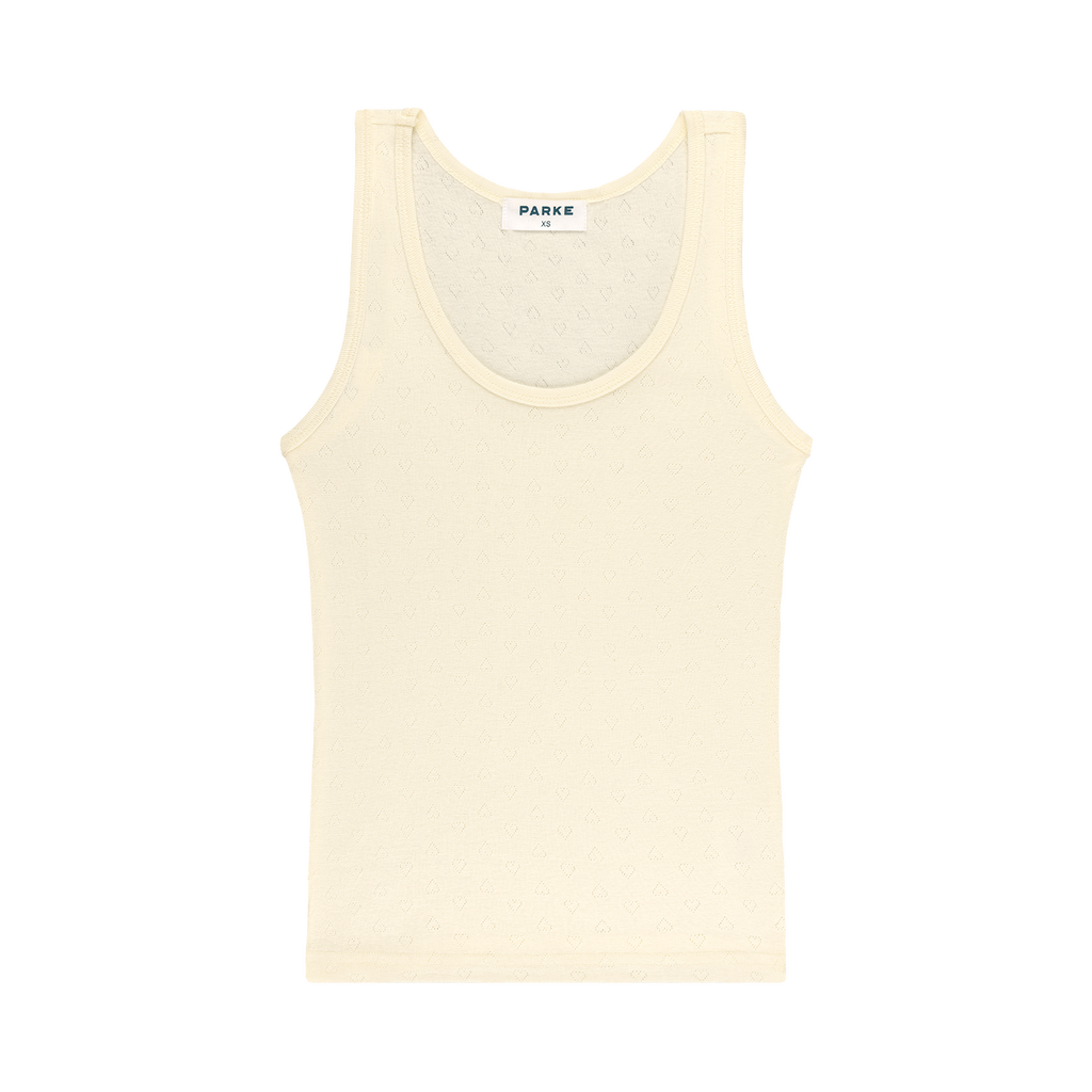Heart Pointelle Tank - Cream