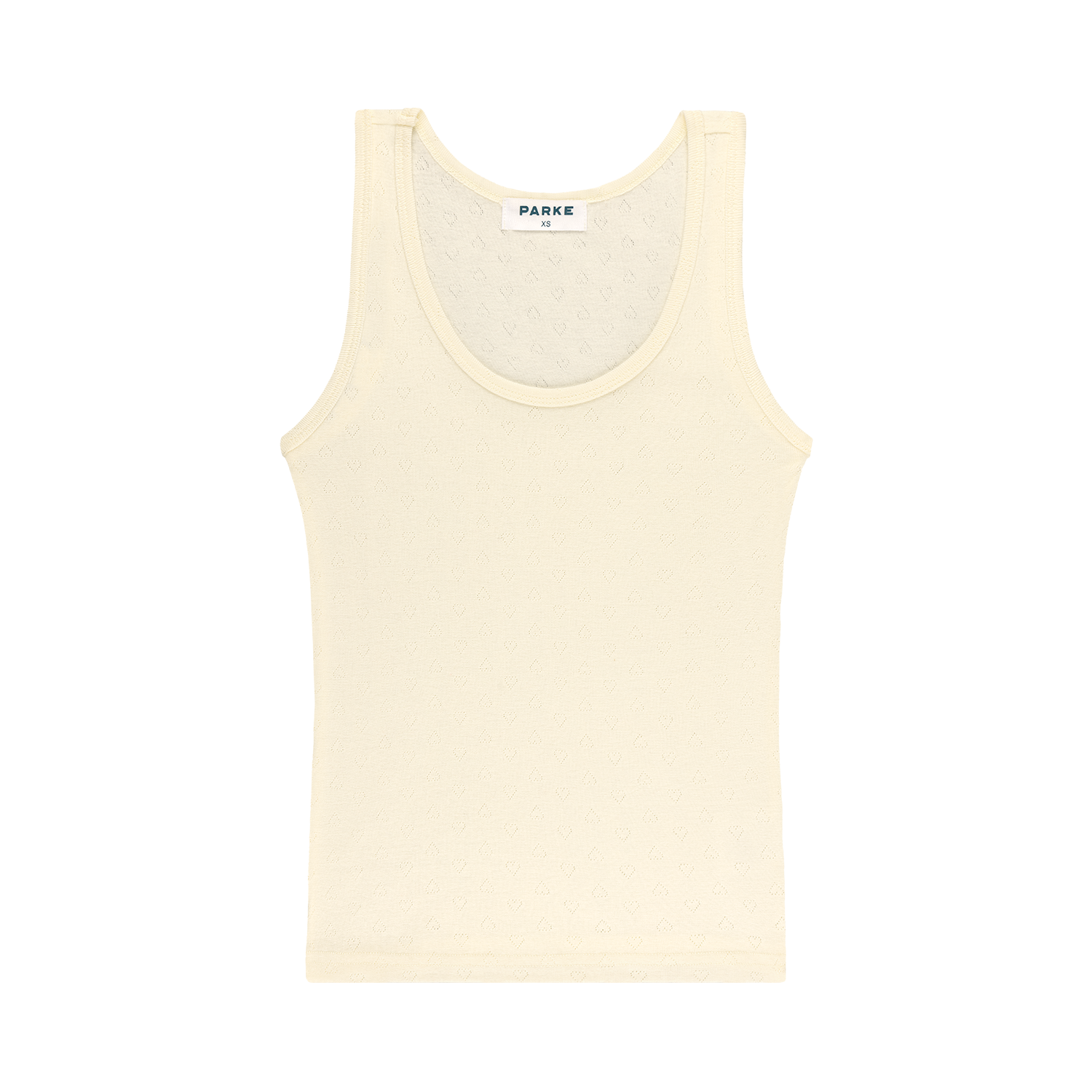 Heart Pointelle Tank - Cream