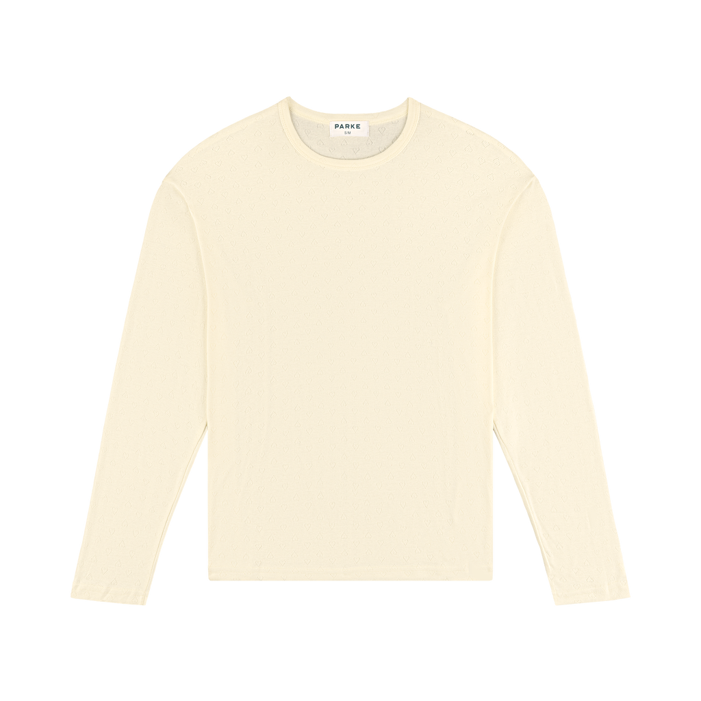 Heart Pointelle Long Sleeve - Cream
