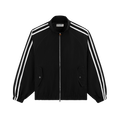 Sport Stripe Nylon Jacket - Black