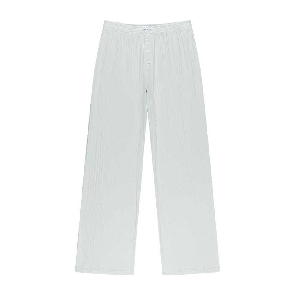 Pointelle Cotton Boxer Pants - Pale Blue