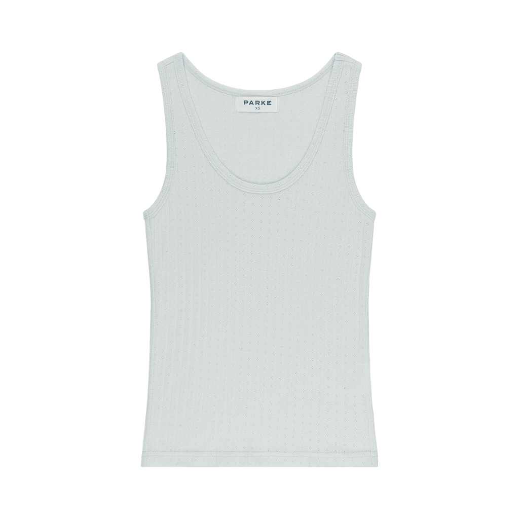 Pointelle Tank - Pale Blue