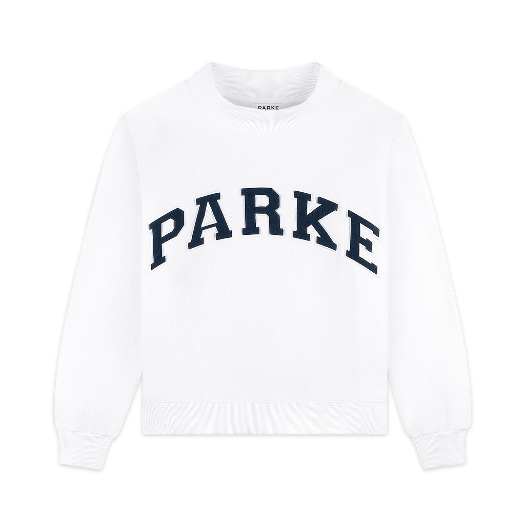 OG Varsity Mockneck - White + Denim