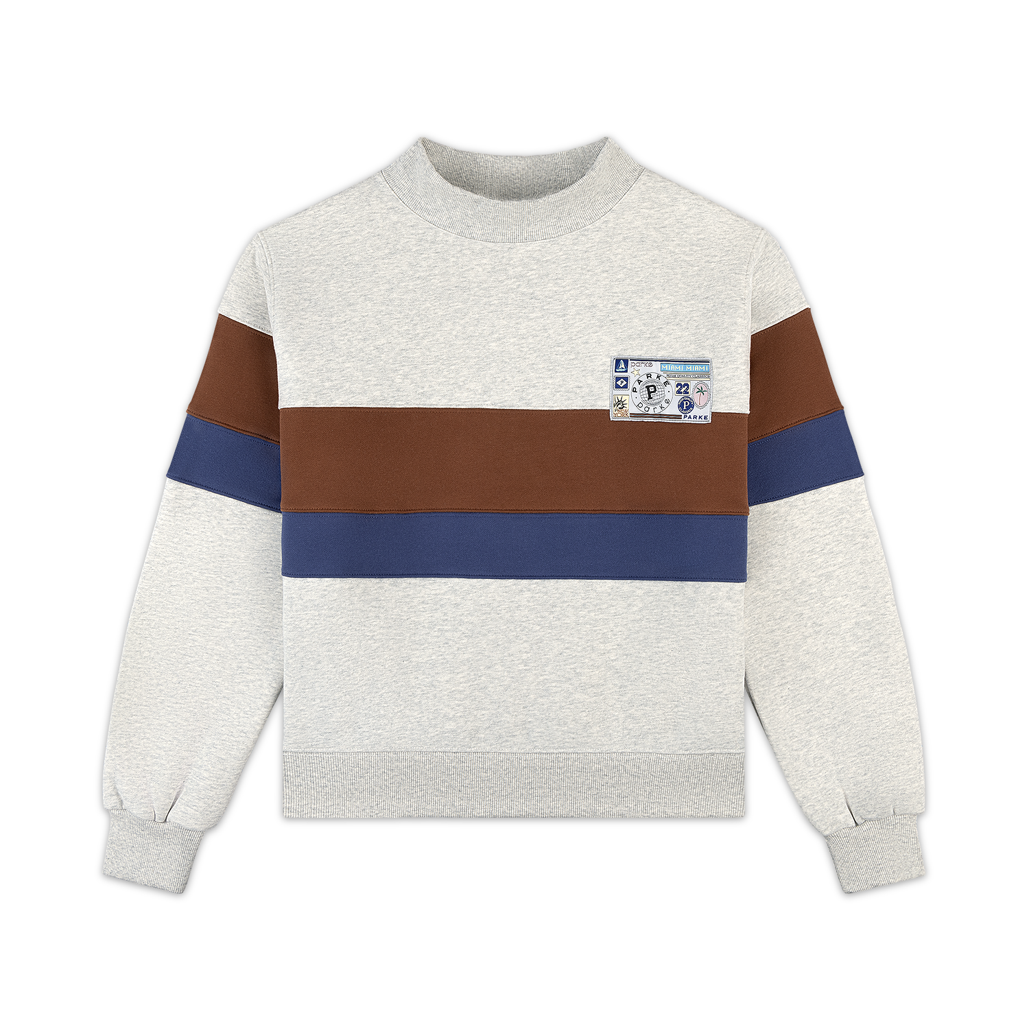 Vintage Striped Mockneck With Nostalgia Patch